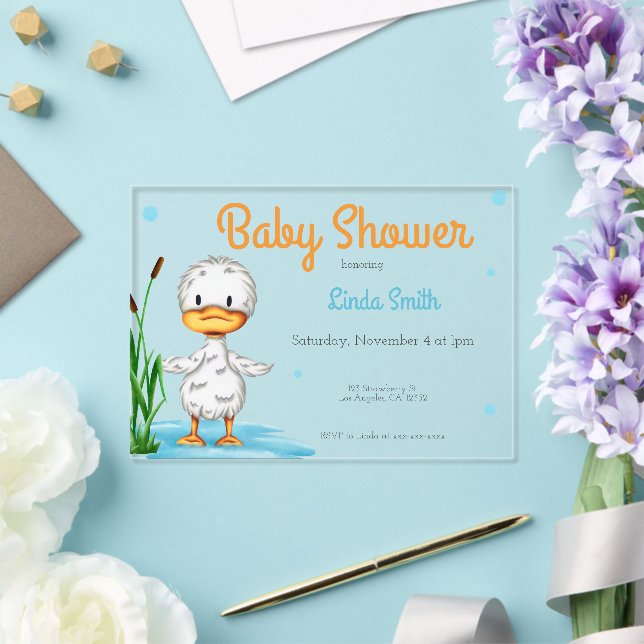 Neutrale Babydusche niedlich Acryleinladungen (In Situ (Hochzeit))