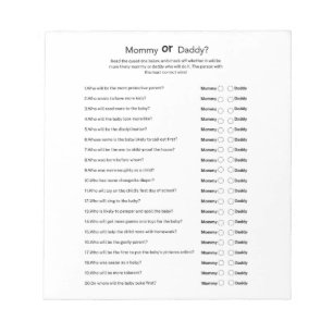 Neutrale Babydusche/universelle Mama oder Vater Notizblock