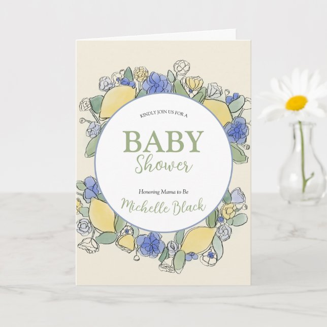 Neutrale Babydusche Wasserfarbe Karte (Kleine Pflanze)