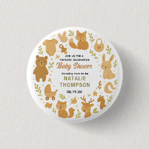 Neutrale Babyparty für Jungen Süße Safari-Tiere Button