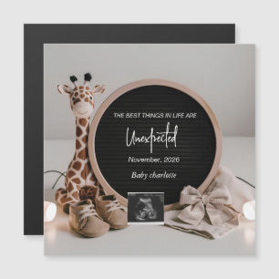 Neutrale Babyparty Schwangerschafts-Ankündigungska Magnetkarte