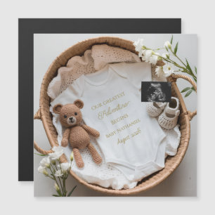 Neutrale Babyparty Schwangerschaftsankündigung Ges Magnetkarte