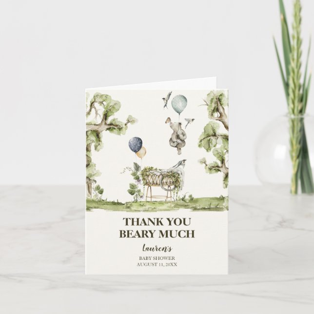 Neutrale Bärendusche Danke Karte (Vorderseite)