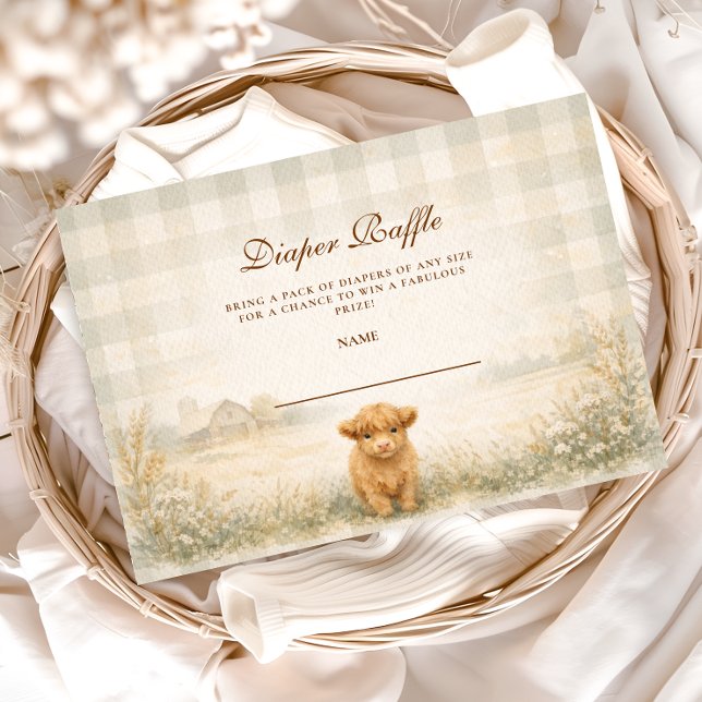 Neutrale Bauernhoftiere Windel-Raffle Begleitkarte (Von Creator hochgeladen)