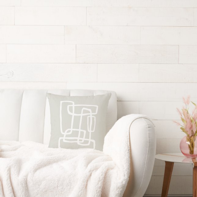 Neutrale Beige + Abstrakte Verbindungsformen Kissen (Liege)