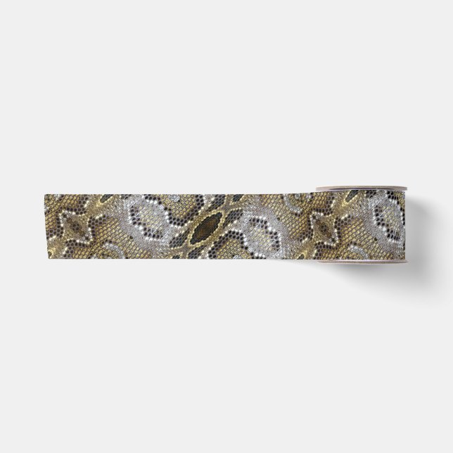 neutrale, beige, farbige Schlangenhaut Satinband (Vorderseite)