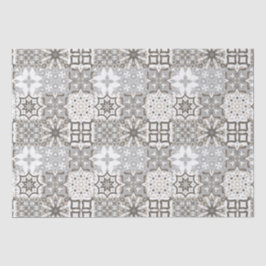 Neutrale, beige, graue, marokkanische Fliesen Seidenpapier