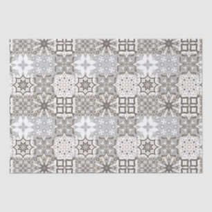 Neutrale, beige, graue, marokkanische Fliesen Seidenpapier