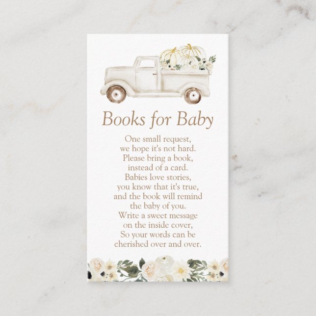 Neutrale Beige Pumpkin Baby Duschbücher für Baby Begleitkarte (Vorderseite)