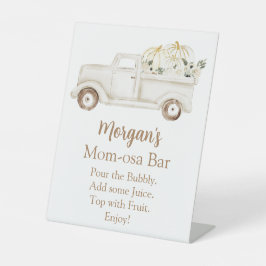 Neutrale Beige Pumpkin Baby Dusche Momosa Bar Sockelschild