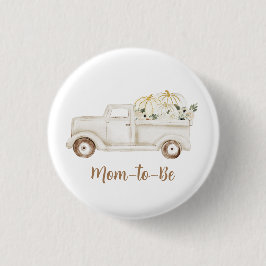 Neutrale Beige Pumpkin-Mama als Babydusche Button