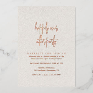 Neutrale Beige Rose Gold Eleganter Hochzeitsslipp  Folieneinladung