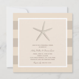 Neutrale Beige Starfish Beach Hochzeitssonne Einladung