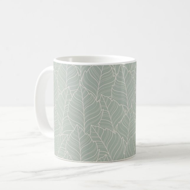 Neutrale beruhigende Blätter Kaffeetasse (Vorderseite Links)