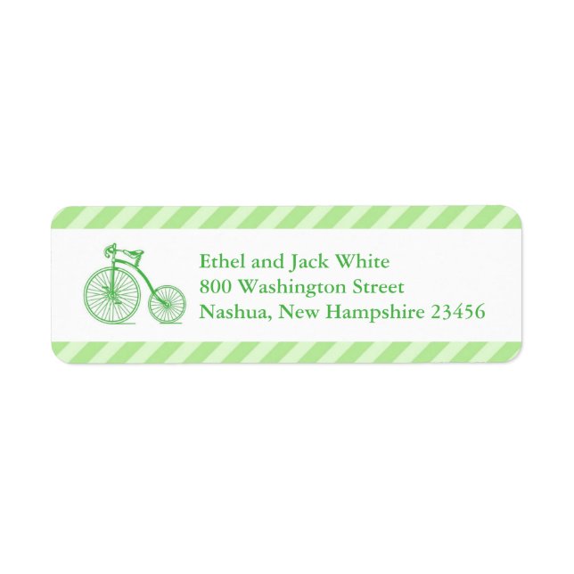 Neutrale Bicycle Baby Shower Rücksendeadressen-Auf (Vorne)