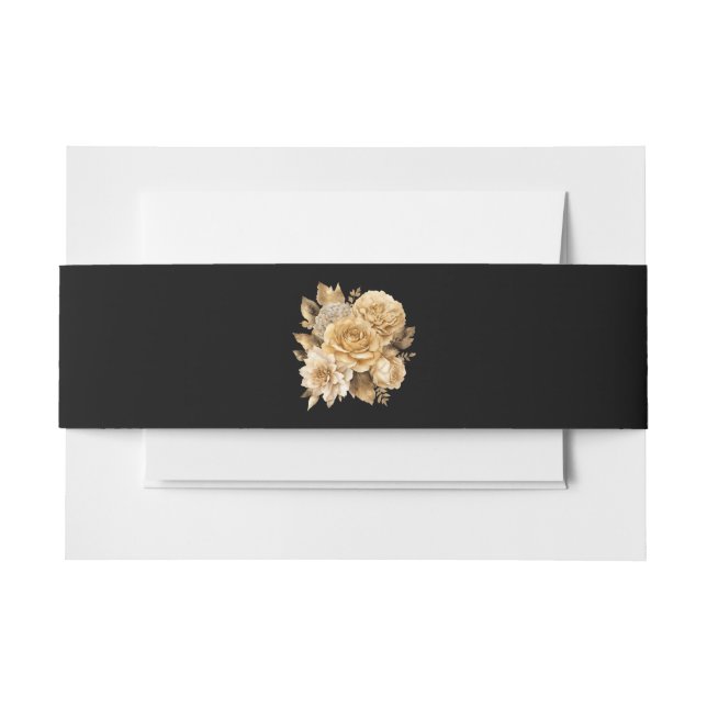 Neutrale Blume Bouquet-Wedding- Einladungsbanderole (Vorderseite Beispiel)