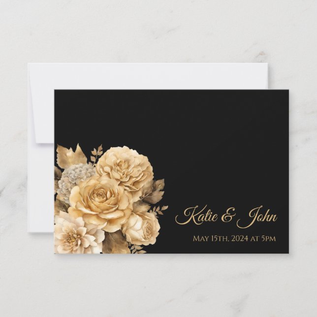 Neutrale Blume Bouquet-Wedding- RSVP Karte (Vorderseite)