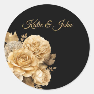 Neutrale Blume Bouquet-Wedding- Runder Aufkleber