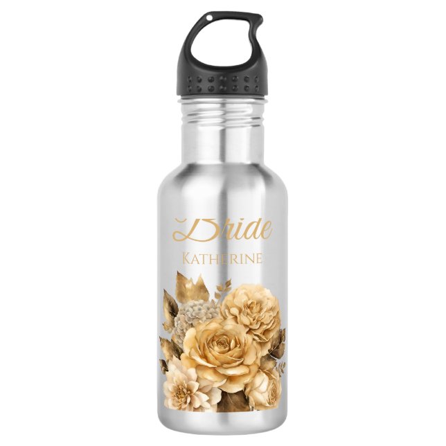Neutrale Blume Edelstahlflasche (Vorderseite)