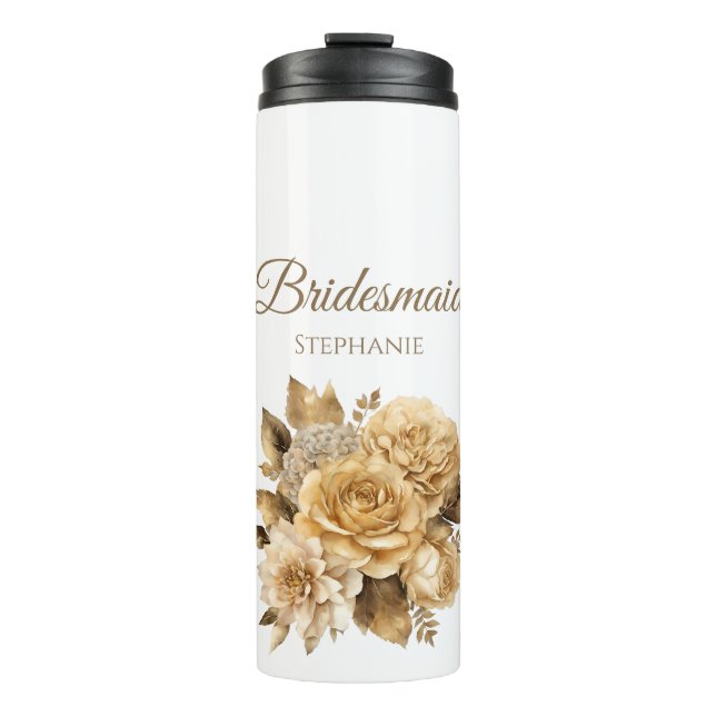 Neutrale Blume Thermosbecher (Vorderseite)