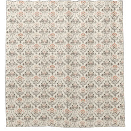 Neutrale Blush-Grau-Botanik-Duschvorhang Duschvorhang