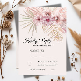 Neutrale Boho-Botanik-Hochzeits-RSVP-Karte RSVP Karte