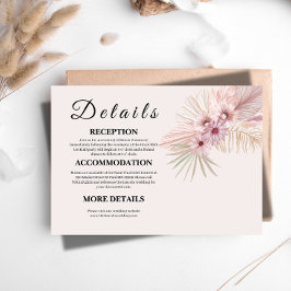 Neutrale Boho-Botanik-Hochzeitseinschlusskarte Begleitkarte