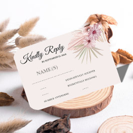 Neutrale Boho-Botanische Hochzeits-RSVP-Karte  RSVP Karte