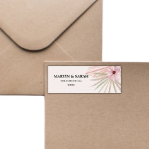 Neutrale Boho-Botanische Hochzeits-Rücksende-Adres