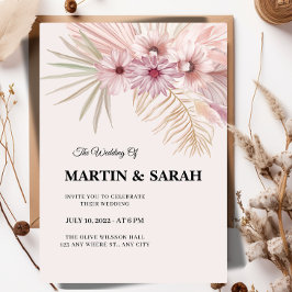 Neutrale Boho-Botanische Hochzeitseinladung Einladung