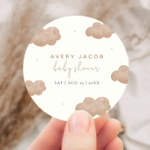 Neutrale Boho Clouds Stars Babydusche