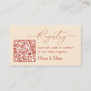 Neutrale Boho-QR-Code-Hochzeitsregister-Beilage  Begleitkarte