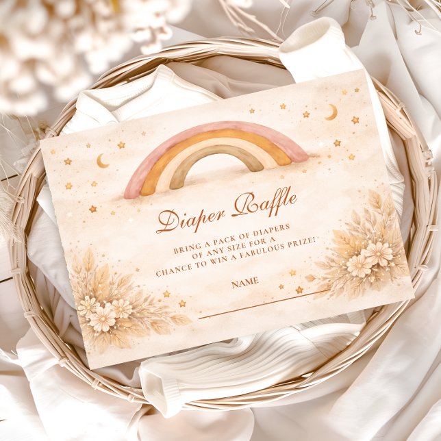 Neutrale Boho-Regenbogen-Windel-Verlosung Begleitkarte (Von Creator hochgeladen)
