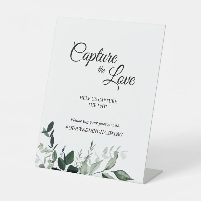 Neutrale Botanische Hochzeit erobert die Liebe Sockelschild (Vorderseite)