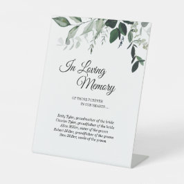 Neutrale botanische Hochzeit in liebender Erinneru Sockelschild