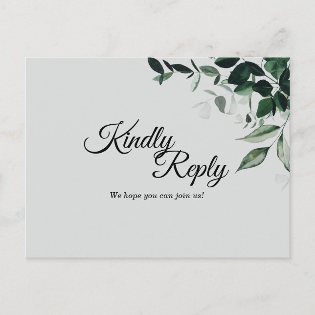 Neutrale botanische Hochzeitreaktion Postkarte (Vorderseite)