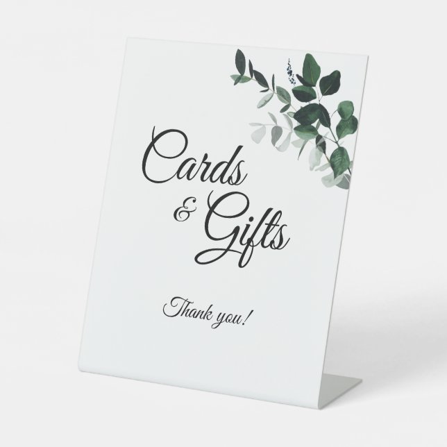 Neutrale Botanische Hochzeitskarten und Geschenke Sockelschild (Vorderseite)