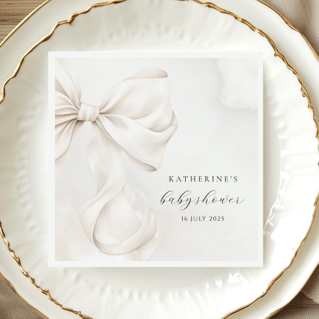 Neutrale Bow Baby Dusche Serviette (Von Creator hochgeladen)