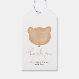 Neutrale Braunteddybärdusche Geschenkanhänger