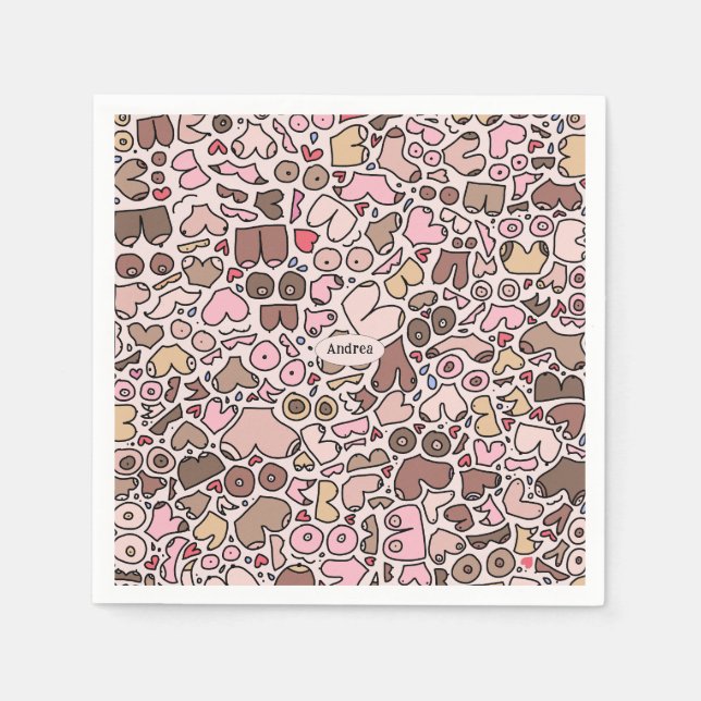 neutrale Brustpatrone Serviette (Vorderseite)