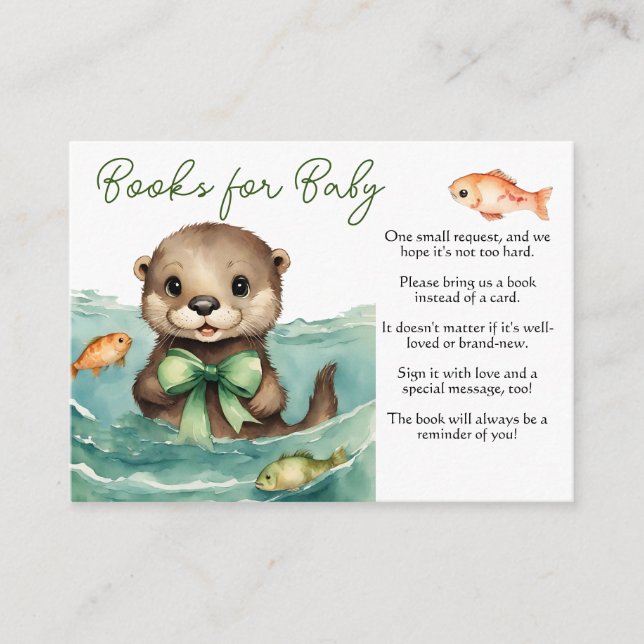 Neutrale Bücher für Baby Otter Gender Begleitkarte (Vorderseite)