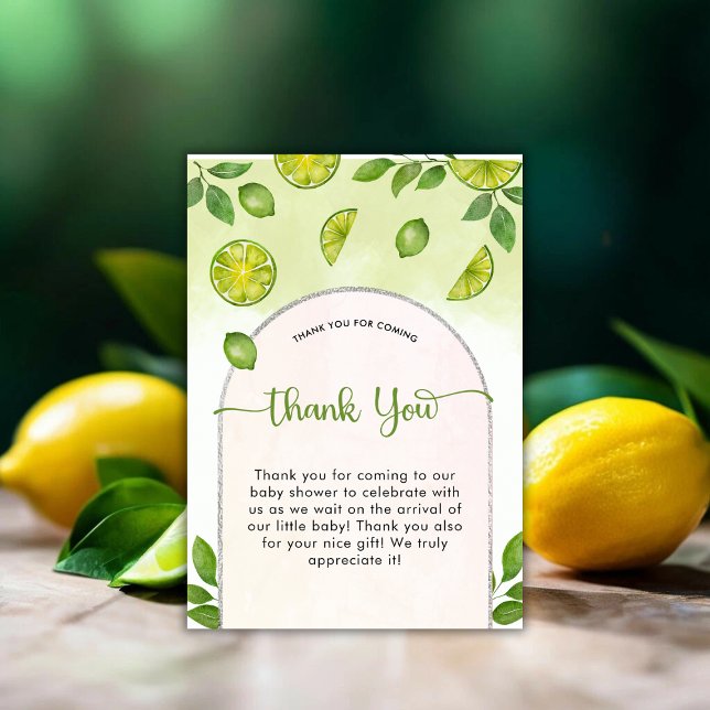 Neutrale Bücher für Limone Zitrusfrüchte Dankeskarte (Fresh Lime Citrus Gender Neutral Books for Baby Thank You Card)