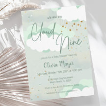 Neutrale Cloud Nine Sage Green Baby Shower