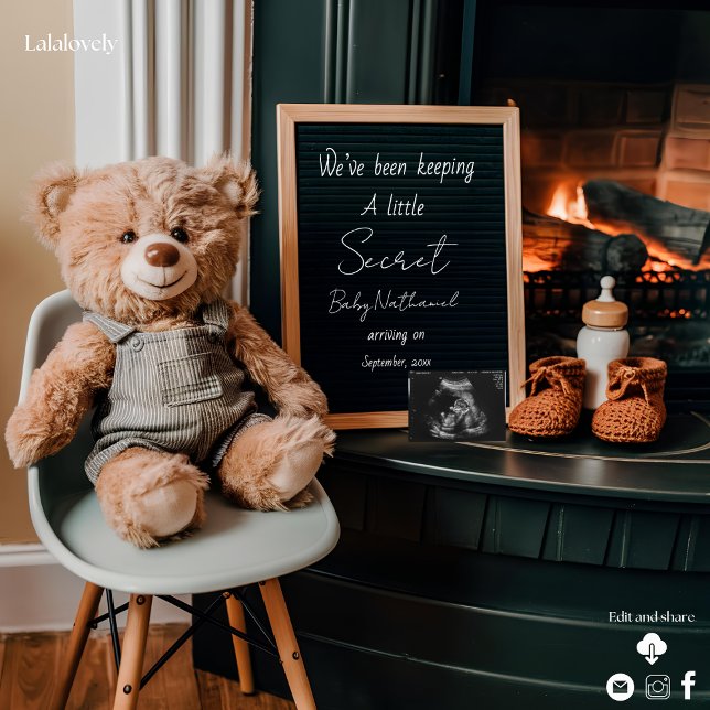 Neutrale digitale Schwangerschaftsankündigung Feiertagskarte (Von Creator hochgeladen)