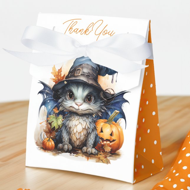 Neutrale Drachenhalblauchdusche Geschenkschachtel (Just the cutest gender neutral Halloween Party, Baby Dragon themed Favor Box, Perfect for your kids.)