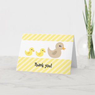 Neutrale Duck Stripe Baby Dusche Twin Gender Dankeskarte