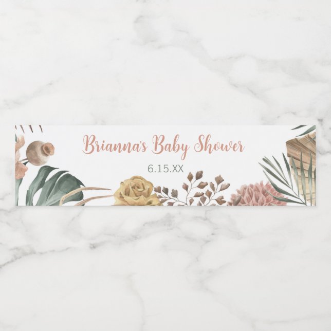 Neutrale Dusche von Boho Floral Gender (Einzelnes Label)