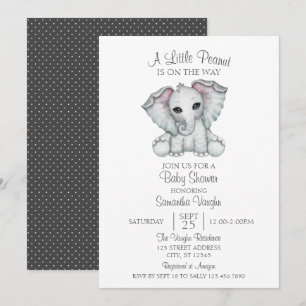 Neutrale Elefant Minimalistisch Baby Shower Inv Einladung