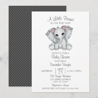Neutrale Elefant Minimalistisch Baby Shower Inv Einladung