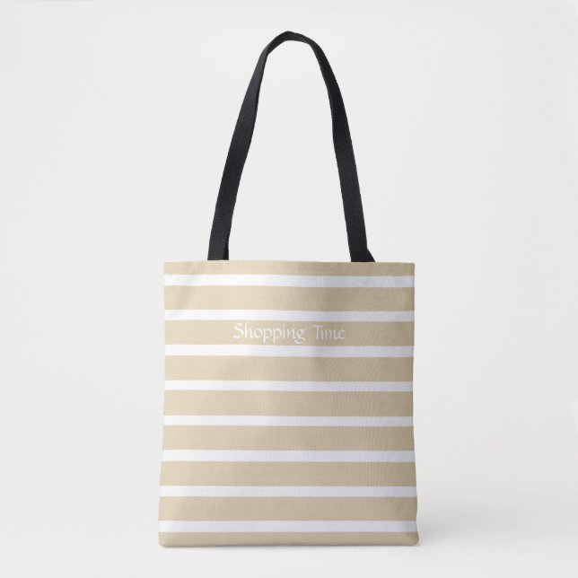 Neutrale Elfenbeinstreifen Tasche (Vorderseite)